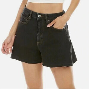 Revolve WeWoreWhat High-Rise Boyfriend Jean Shorts Bahbah Black Size 32 NWT